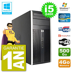 PC HP 6300 MT Intel Core i5-2400 RAM 4Go Disque 500Go Graveur DVD Wifi W7 · Occasion 