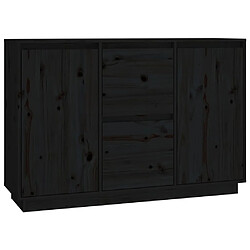 vidaXL Buffet Noir 111x34x75 cm Bois massif de pin