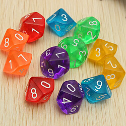 Dés multicolores Dice Dix Ten Dice Sided