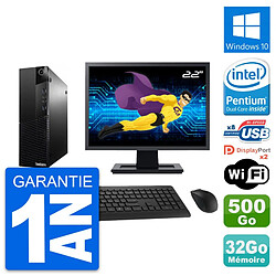 PC Lenovo M83 SFF Ecran 22" Intel G3220 RAM 32Go Disque 500Go Windows 10 Wifi - Occasion