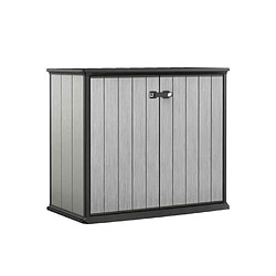 Keter Armoire de rangement de jardin Patio Store Gris Armoire de jardin basse en résine Brossium 1000 L - Keter