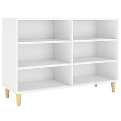 Maison Chic Buffet,Meuble de Rangement,commode pour salon,Cuisine Blanc 103,5x35x70 cm Aggloméré -MN31847