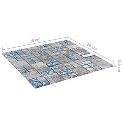 vidaXL Carreaux mosaïque 22 pcs Gris et bleu 30x30 cm Verre pas cher