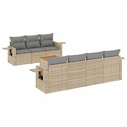 vidaXL Salon de jardin avec coussins 8 pcs beige résine tressée