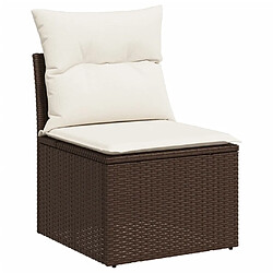 Avis vidaXL Salon de jardin avec coussins 9 pcs marron résine tressée