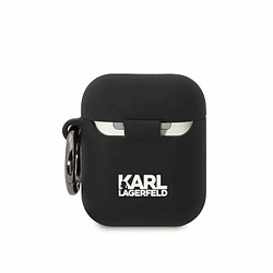 Karl Lagerfeld KLA2RUNIKK Coque pour Airpods 1/2 Noir Silicone Karl Head 3D