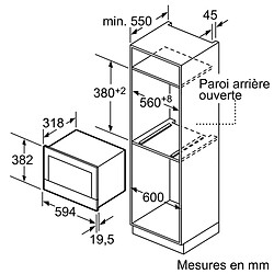 Micro-ondes encastrable 21l 900w blanc - bf634lgw1 - SIEMENS