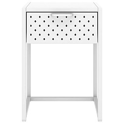 Avis Maison Chic Table de chevet,Table de nuit,Table d'appoint pour salon Blanc 38x35x54 cm Acier -MN24030