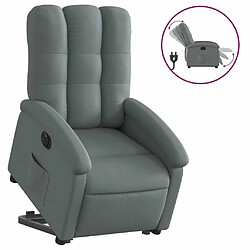 Maison Chic Fauteuil Relax pour salon, Fauteuil inclinable électrique gris foncé tissu -GKD52574