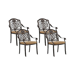 Beliani Lot de 4 chaises Métal Marron foncé SALENTO