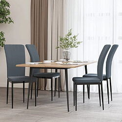 vidaXL Chaises à manger lot de 4 Gris foncé Velours 