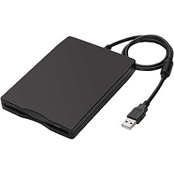 Lecteur de disquette USB, lecteur de disquette externe USB 1,44 Mo lecteur FDD Slim Plug and Play pour PC Windows 2000/XP (noir) 