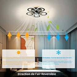 FIMEI Ventilateur de plafond LED 6 vitesses ventilateur silencieux avec éclairage dimmable 3 couleurs pas cher