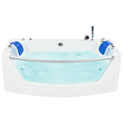 Beliani Baignoire balnéo blanche 175 x 85 cm avec LED FUERTE