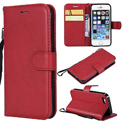 Etui en PU rouge pour votre Apple iPhone SE/5s/5 