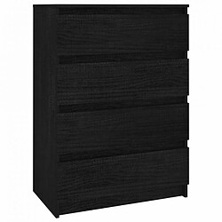 vidaXL Armoire d'appoint Noir 60x36x84 cm Bois de pin massif