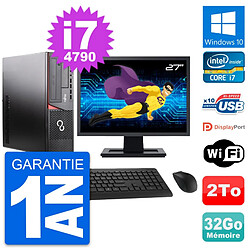 PC Fujitsu E920 DT Ecran 27" Intel i7-4790 RAM 32Go Disque 2To Windows 10 Wifi · Occasion 