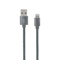 MOOOV Câble IPhone IPad lightning MFI nylon data et charge gris sidéral 1 m 