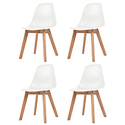 vidaXL Chaises à manger lot de 4 Blanc Plastique