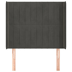 Avis Maison Chic Tête de lit scandinave avec oreilles,meuble de chambre Gris foncé 103x16x118/128 cm Velours -MN81405