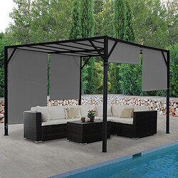 Acheter Decoshop26 Pergola pavillon de jardin terrasse auvent stable 6cm gris 3x3m 04_0004069