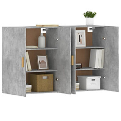 Acheter Maison Chic Lot de 2 Armoires murales,Meuble de Rangement,Armoire Suspendue gris béton bois d'ingénierie -MN91765