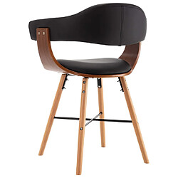 Acheter Decoshop26 Lot de 2 chaises de salle à manger cuisine design moderne synthétique noir et bois courbé CDS020850