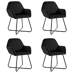 vidaXL Chaises à manger lot de 4 Noir Velours