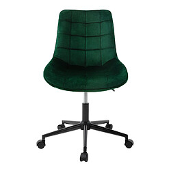 ML-Design 4x Chaise de bureau pivotante à 360° vert en velours tabouret pour salon travail