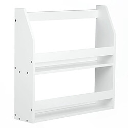 Homestyle4U Etagère murale suspendue en bois Blanc 64x60x16cm