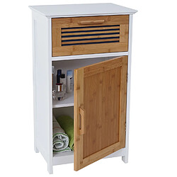 Avis Mendler Set de salle de bains HWC-A85, armoire commode meuble sous-lavabo, bambou, blanc