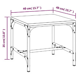 vidaXL Table d'appoint Chêne sonoma 40x40x35 cm Bois d'ingénierie pas cher