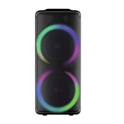 Marlone Enceinte Bluetooth 5.0 100W avec 2 Micros Sans Fil Modèle Booster Noir