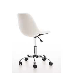 Acheter Decoshop26 Chaise de bureau tabouret sur roulettes hauteur réglable en PVC blanc et métal chromé 10_0002484