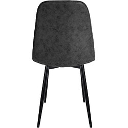 Decoshop26 Lot de 4 chaises de salle à manger design moderne avec pieds en métal noir assise PVC noir 10_0001823 pas cher