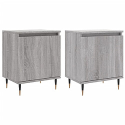 Maison Chic Lot de 2 Tables de chevet,Table de nuit,Table d'appoint pour salon sonoma gris 40x30x50cm bois d'ingénierie -MN73819