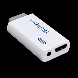 Universal Adaptateur convertisseur haute échelle Wii à HDMI 1080p en plastique blanc avec sortie audio 3.5mm