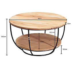 Avis Mes Table basse double plateau 60x34,5 cm en acacia et acier