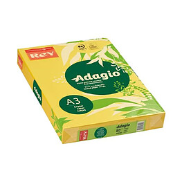 Ramette papier couleur Rey Adagio couleurs intenses A3 80 gr - 500 feuilles - jaune vif