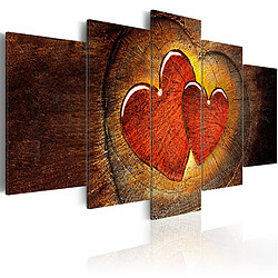 Decoshop26 Tableau toile de décoration murale impression premium en 5 parties sur châssis en bois motif Battement de ton coeur 100x50 cm 11_0012811