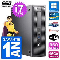 PC HP ProDesk 600 G1 SFF Intel Core i7-4770 RAM 16Go SSD 960Go Windows 10 Wifi · Occasion 