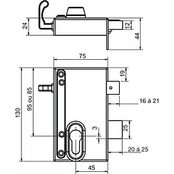 Acheter Metalux Gamme ND10 entraxe réglable horizontale à tirage