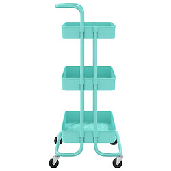 Avis vidaXL Chariot de cuisine 3 niveaux Turquoise 42x35x85 cm Fer et ABS