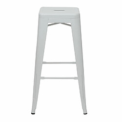 Mendler Tabouret de bar HWC-A73, chaise de comptoir, métal, empilable, design industriel ~ blanc