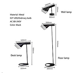 Universal Applique moderne et minimaliste nordique Lampe de table Lampadaire E27 Salon Chambre Bureau d'étude Café (applique)