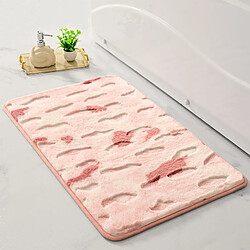 LUUCOZK Tapis de bain antidérapants absorbants à séchage rapide, tapis de décoration de salle de bain-poudre progressive-50 x 80cm 