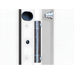 Vente-Unique Porte d'entrée en acier vitrée et inox H207 x L100 cm effet chêne - poussant gauche - COVAS pas cher