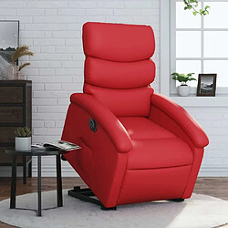 Maison Chic Fauteuil Relax pour salon, Fauteuil inclinable électrique rouge similicuir -GKD62063