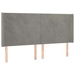 Avis Maison Chic Tête de lit scandinave à LED,meuble de chambre Gris clair 163x16x118/128 cm Velours -MN15172