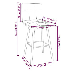 vidaXL Tabouret de bar Noir Tissu pas cher